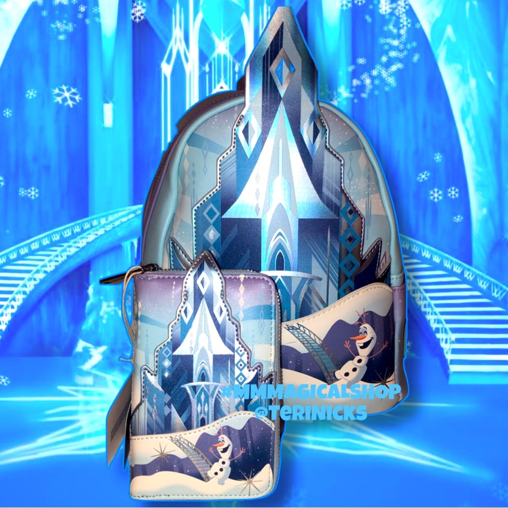 Disney Frozen Princess Elsa Castle Backpack & Matching Zip Wallet